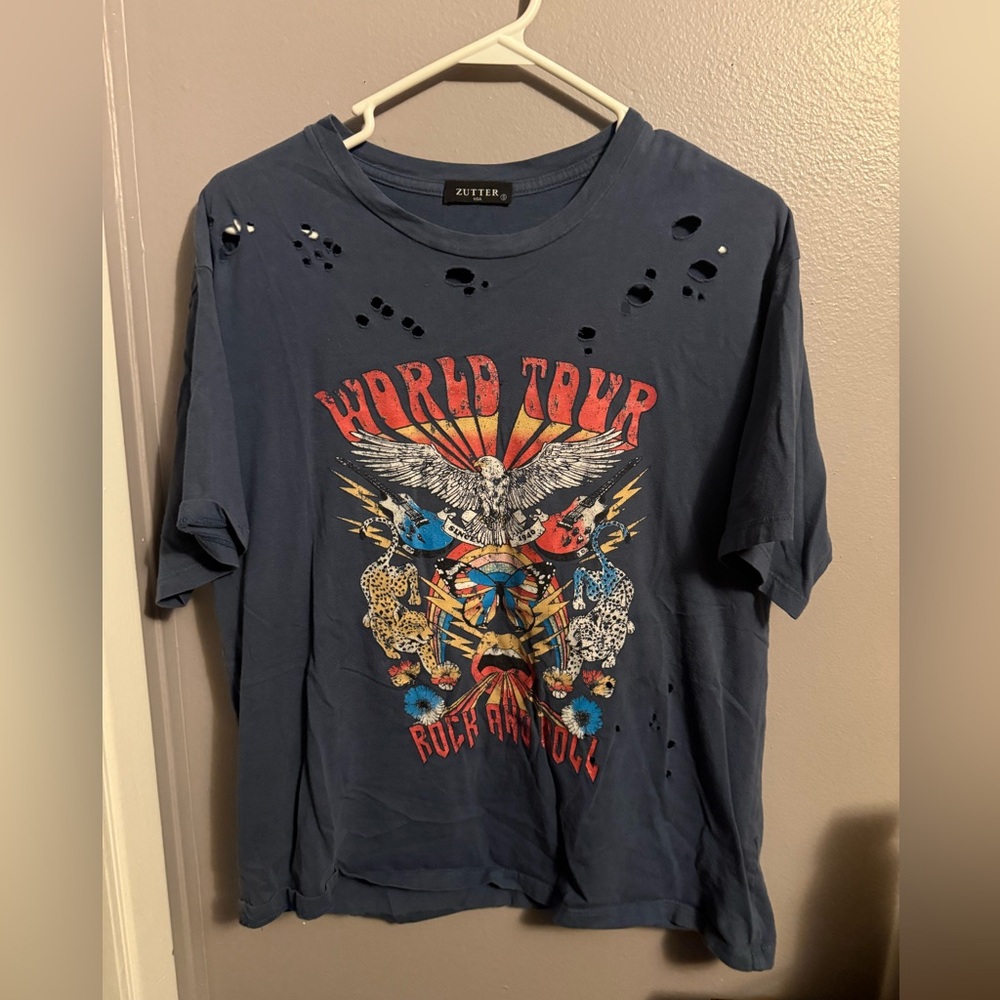 Distressed graphic tee